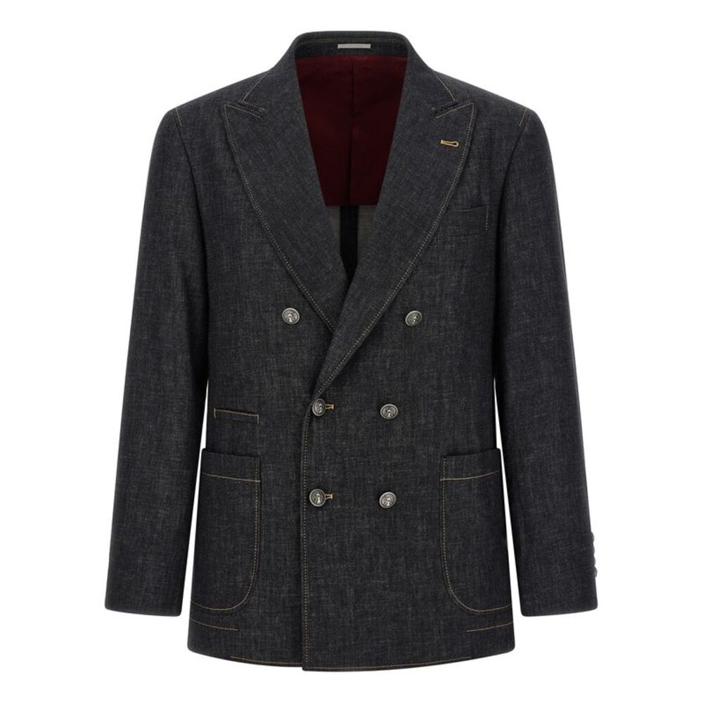 Brunello Cucinelli Blue Cotton Men's Blazer